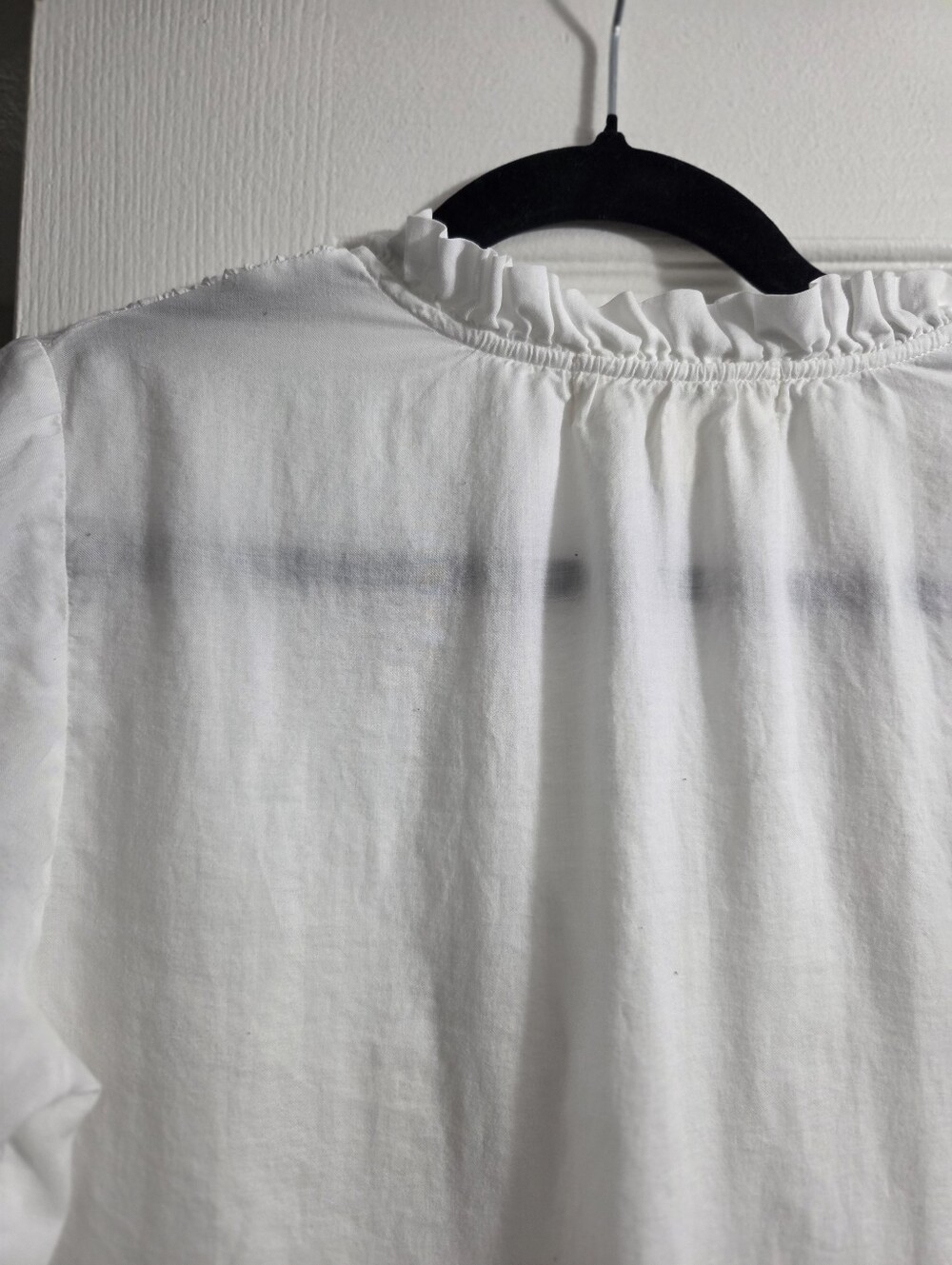 cloth & stone White Ruffle V-Neck Blouse - Picture 5 of 7